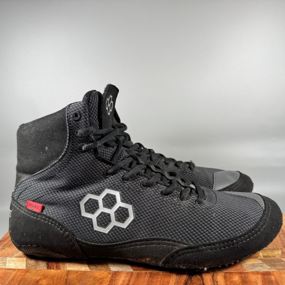 RUDIS Colt Mens 10 Wrestling Shoes Black Grey High Top CLT-0017-MC-10